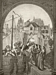 Sainte Ursule et ses compagnes arrivant à Cologne, d